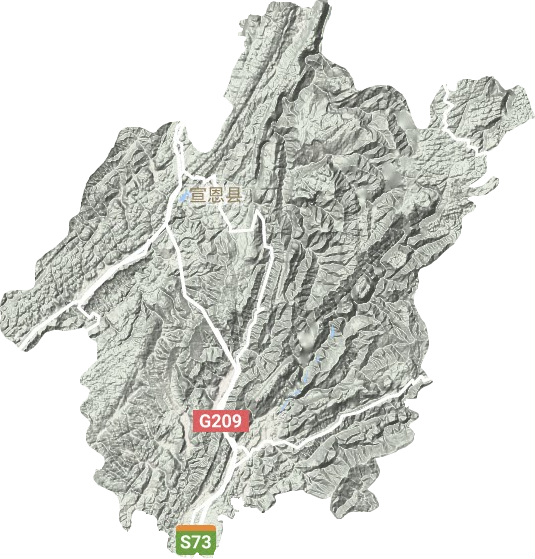 宣恩县地形地图