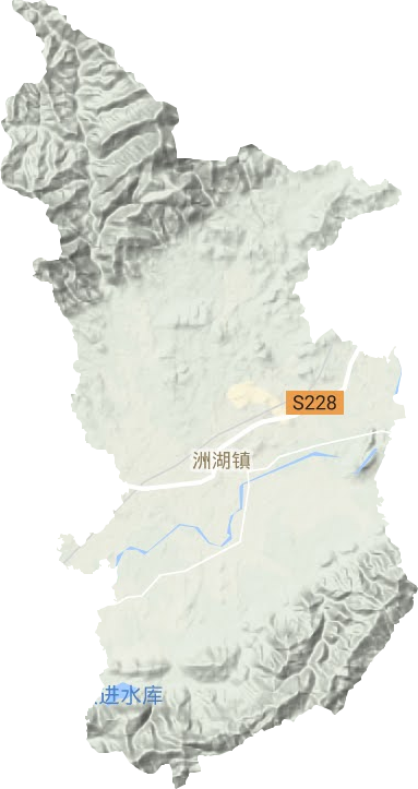 洲湖镇地形地图