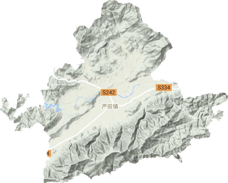 严田镇地形地图
