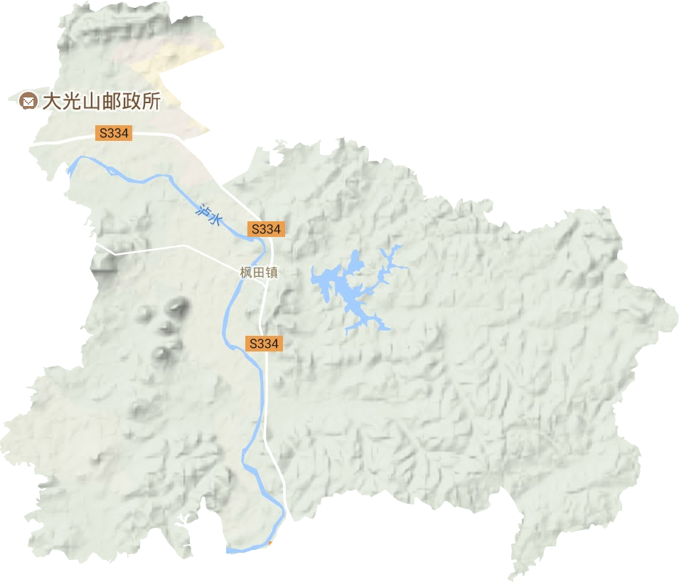 枫田镇地形地图