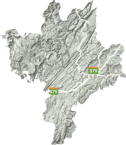 咸丰县地形地图