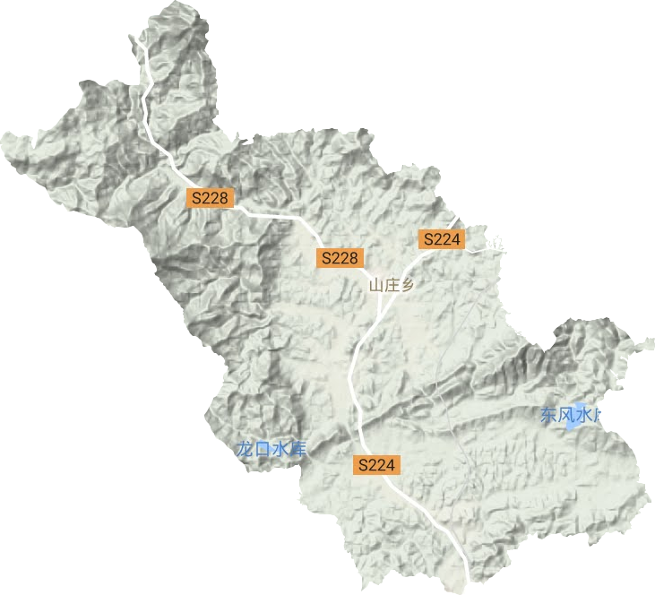 山庄乡地形地图