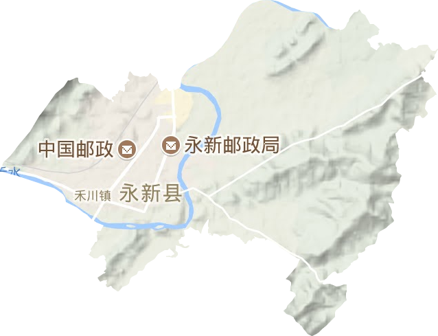 禾川镇地形地图