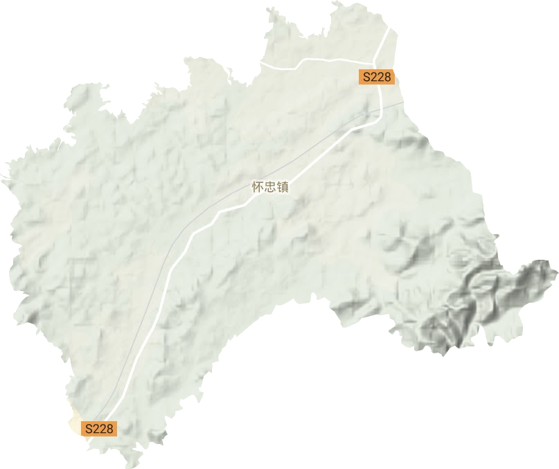 怀忠镇地形地图