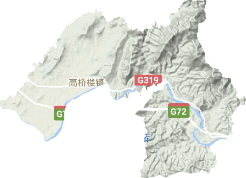 高桥楼镇地形地图