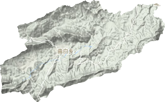 曲白乡地形地图
