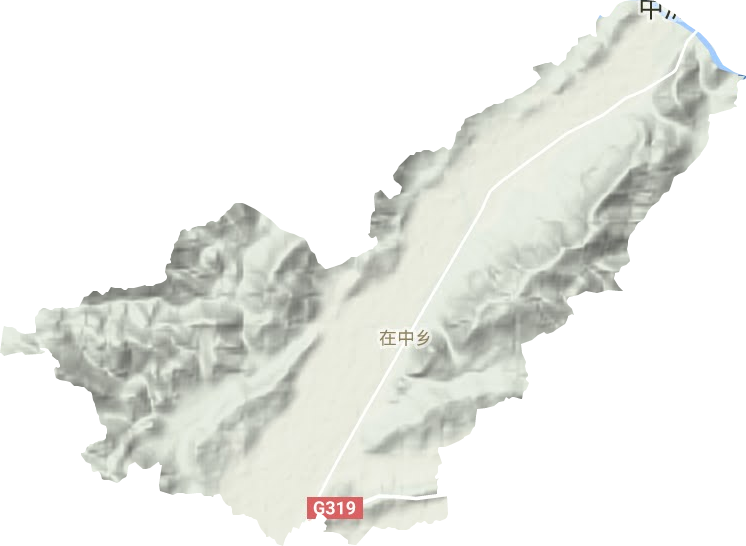 在中乡地形地图