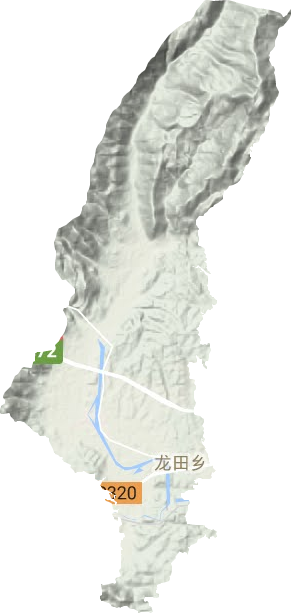 龙田乡地形地图