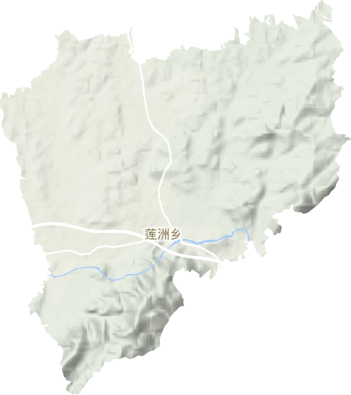 莲洲乡地形地图