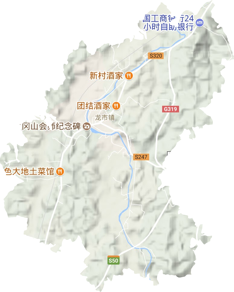龙市镇地形地图