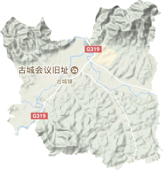 古城镇地形地图
