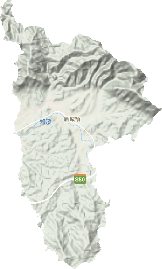 新城镇地形地图