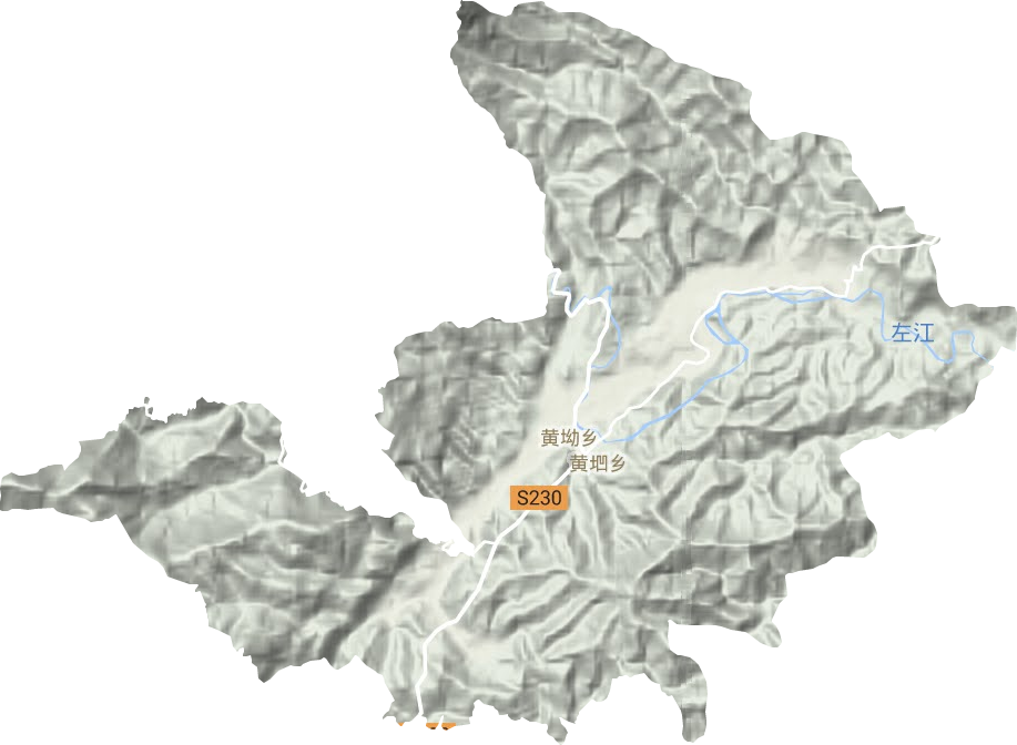 黄垇乡地形地图