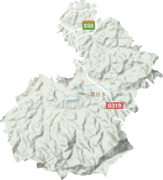 葛田乡地形地图