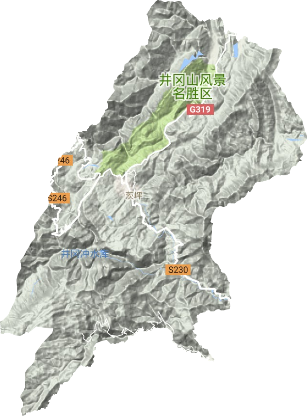 井冈山自然保护区地形地图