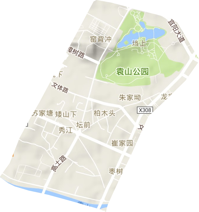秀江街道地形地图