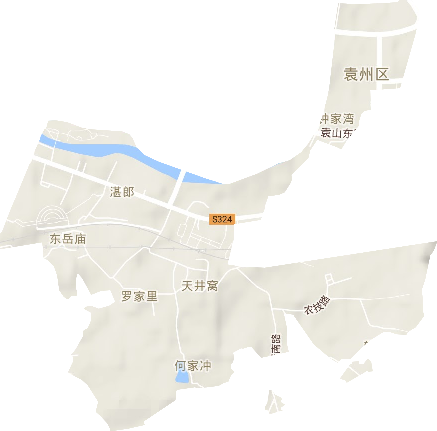 湛郎街道地形地图