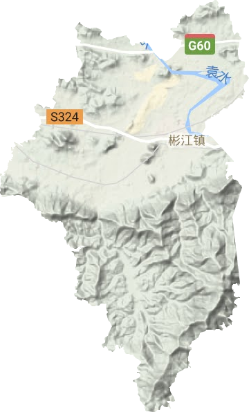 彬江镇地形地图