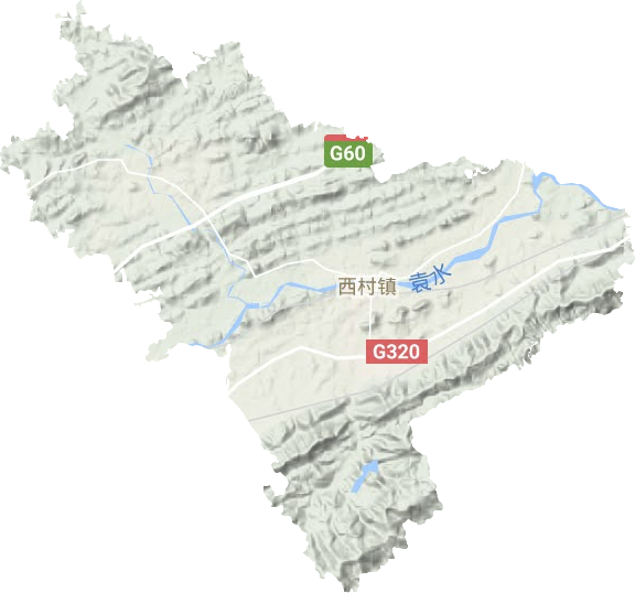 西村镇地形地图