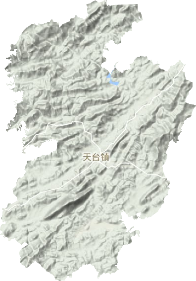 天台镇地形地图