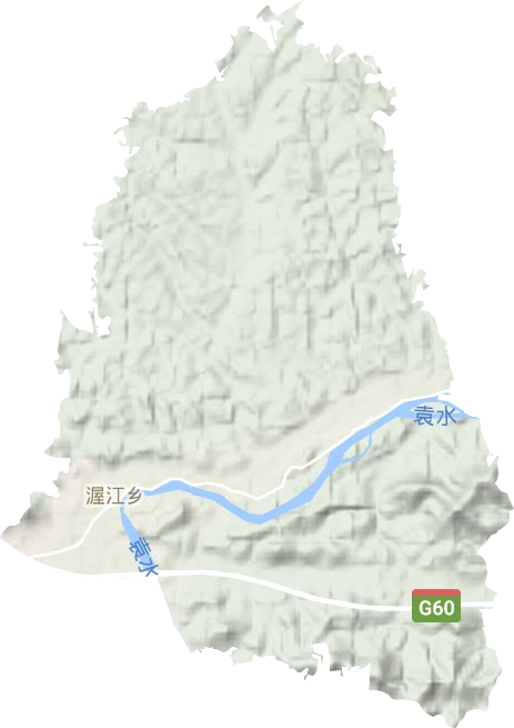 渥江镇地形地图