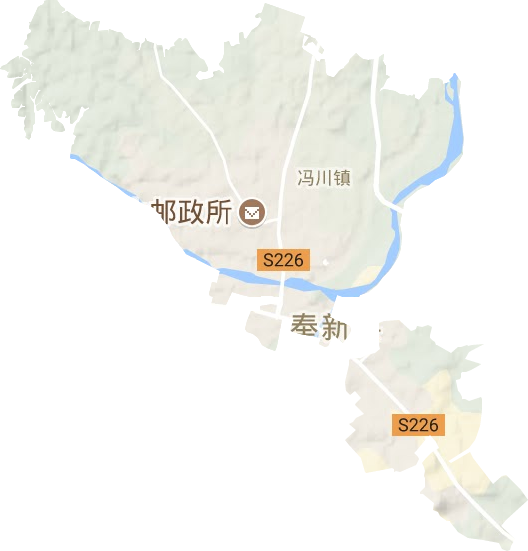 冯川镇地形地图