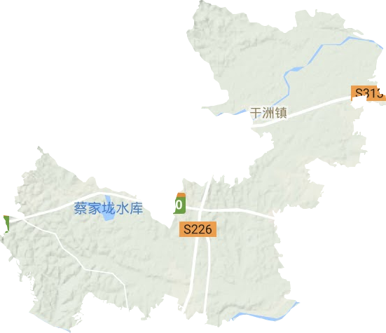 干洲镇地形地图
