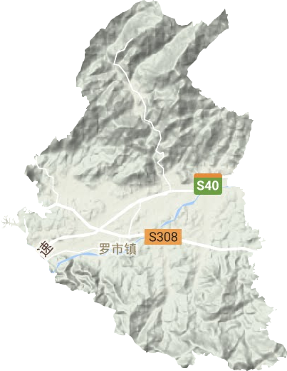 罗市镇地形地图