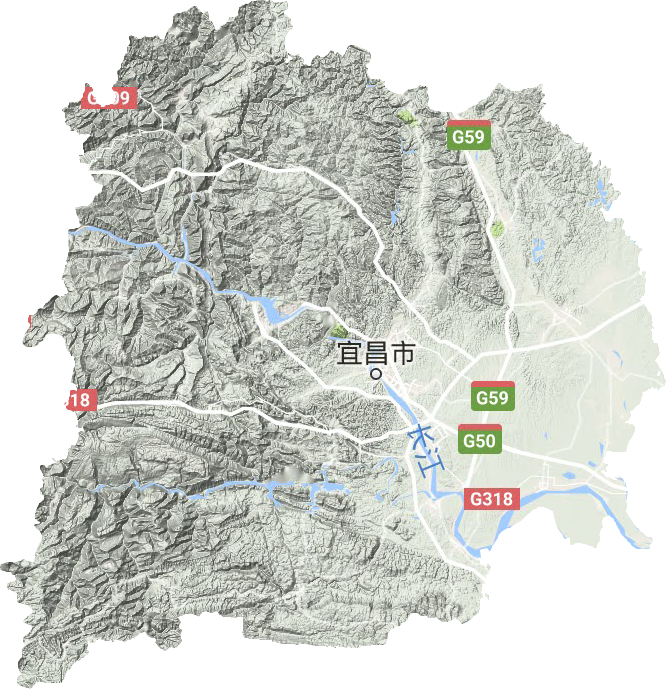 宜昌市地形地图