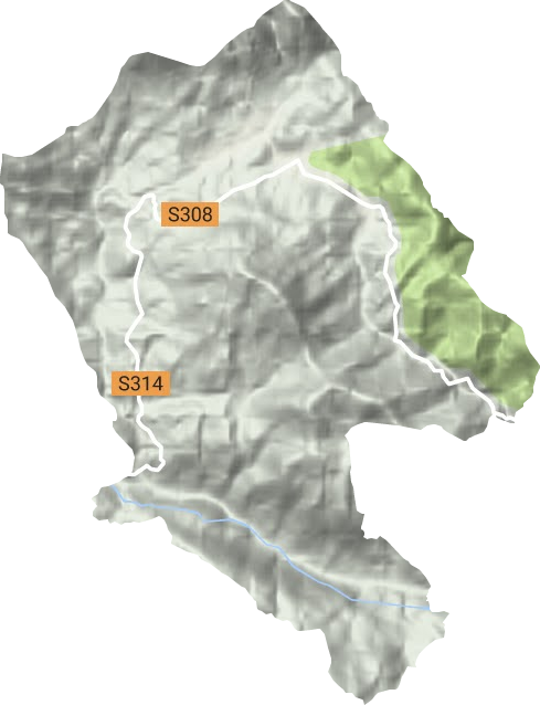 百丈山名胜风景区地形地图