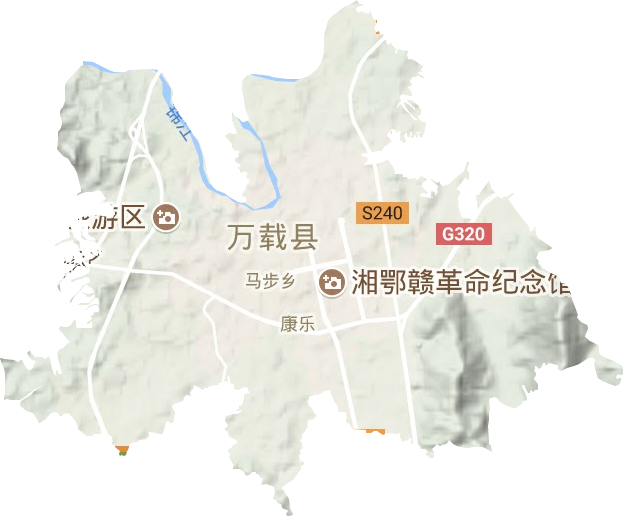 康乐街道地形地图