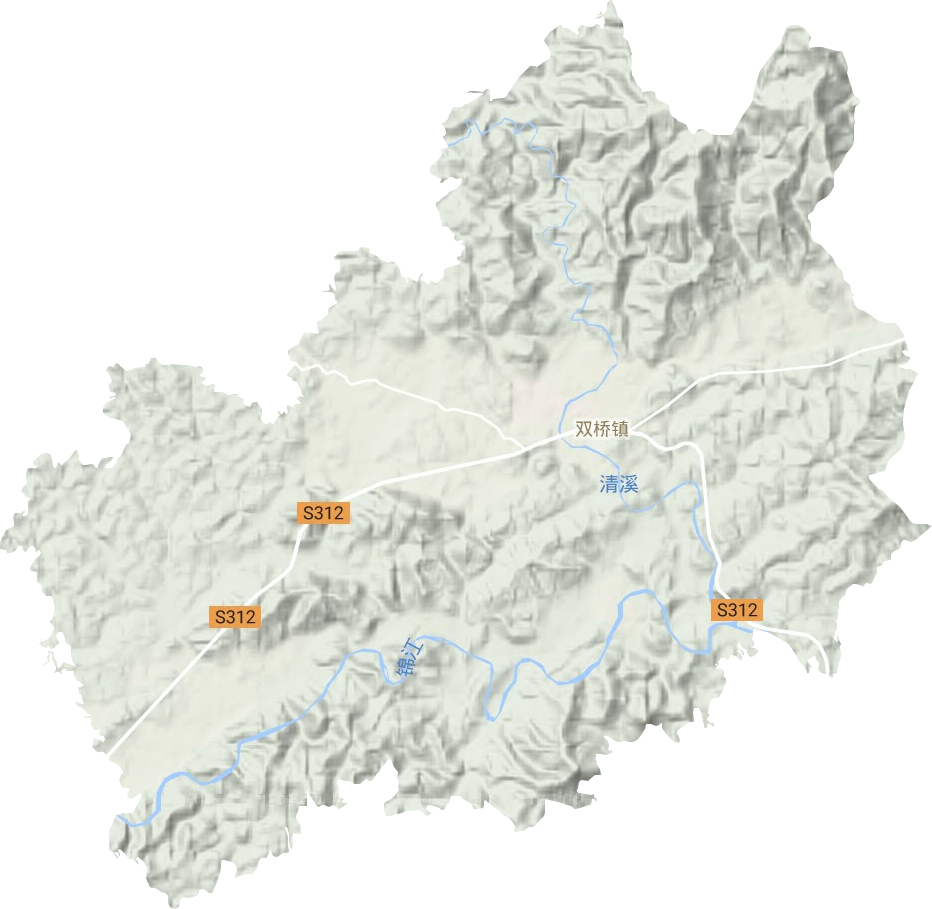 双桥镇地形地图