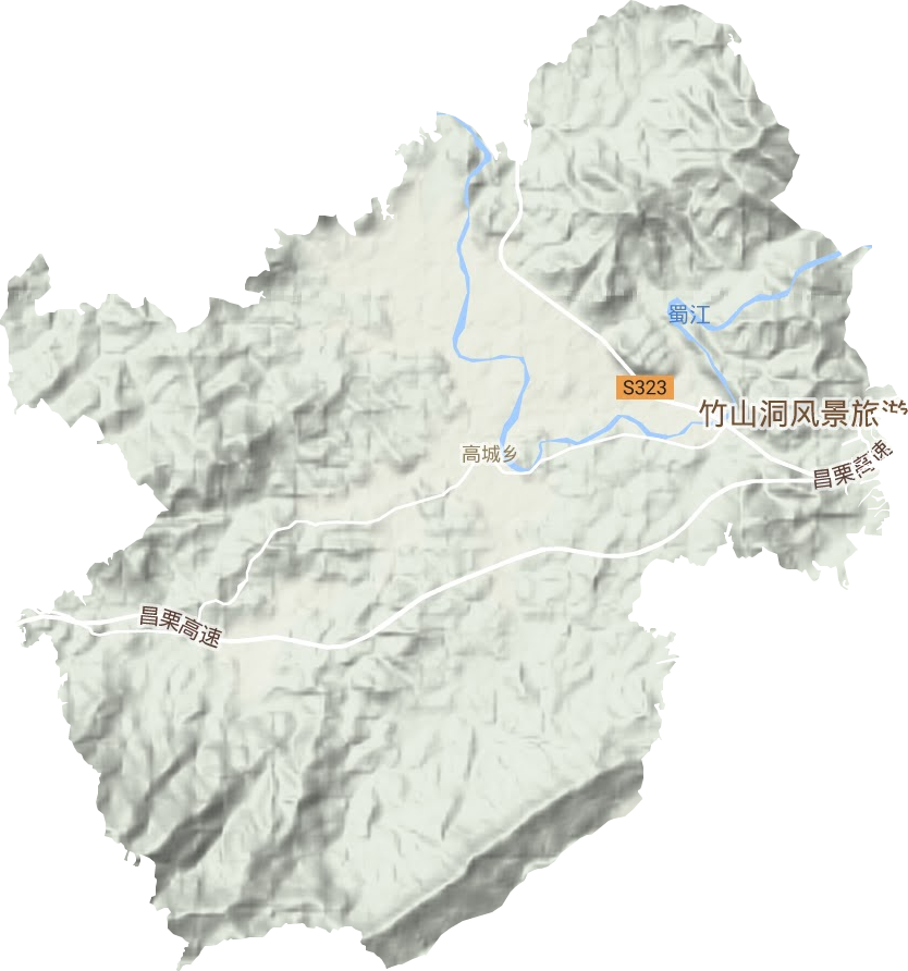 高城镇地形地图
