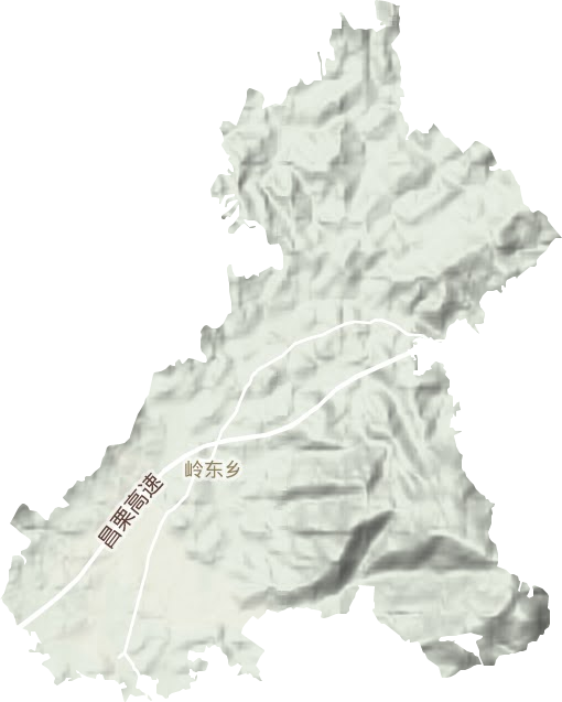 岭东乡地形地图