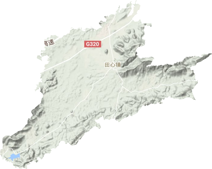 田心镇地形地图