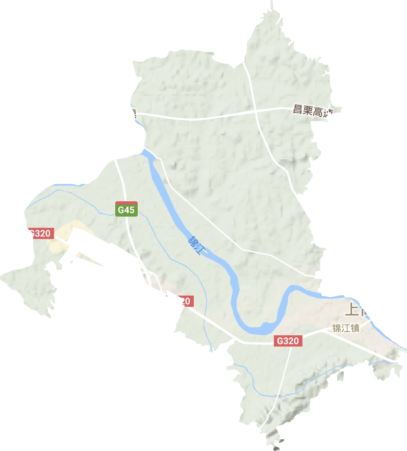 锦江镇地形地图