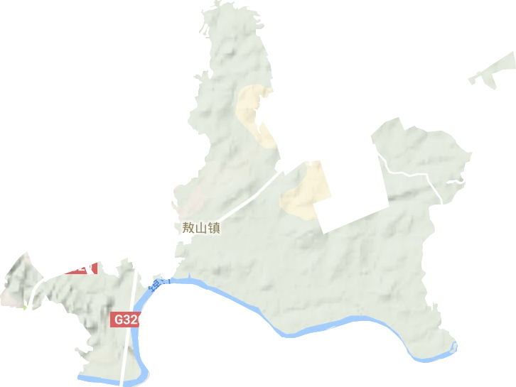 敖山镇地形地图