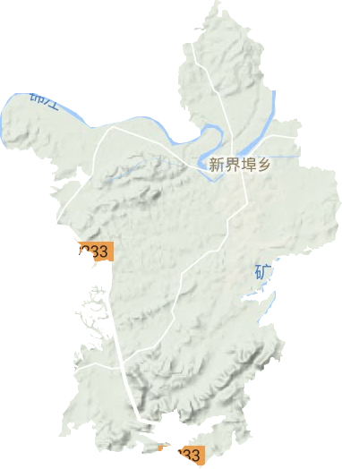 新界埠镇地形地图