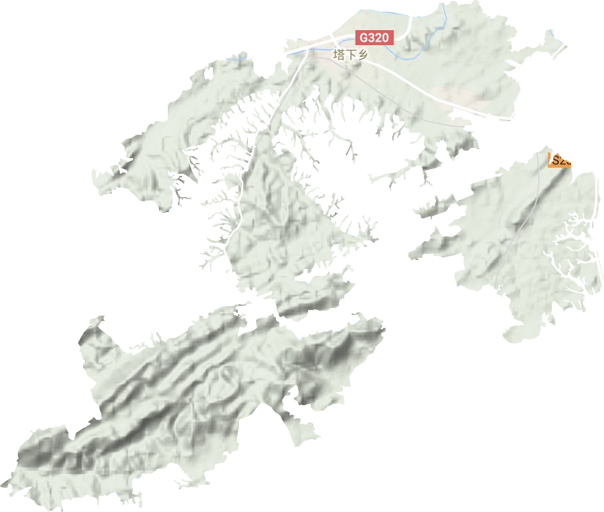 塔下乡地形地图
