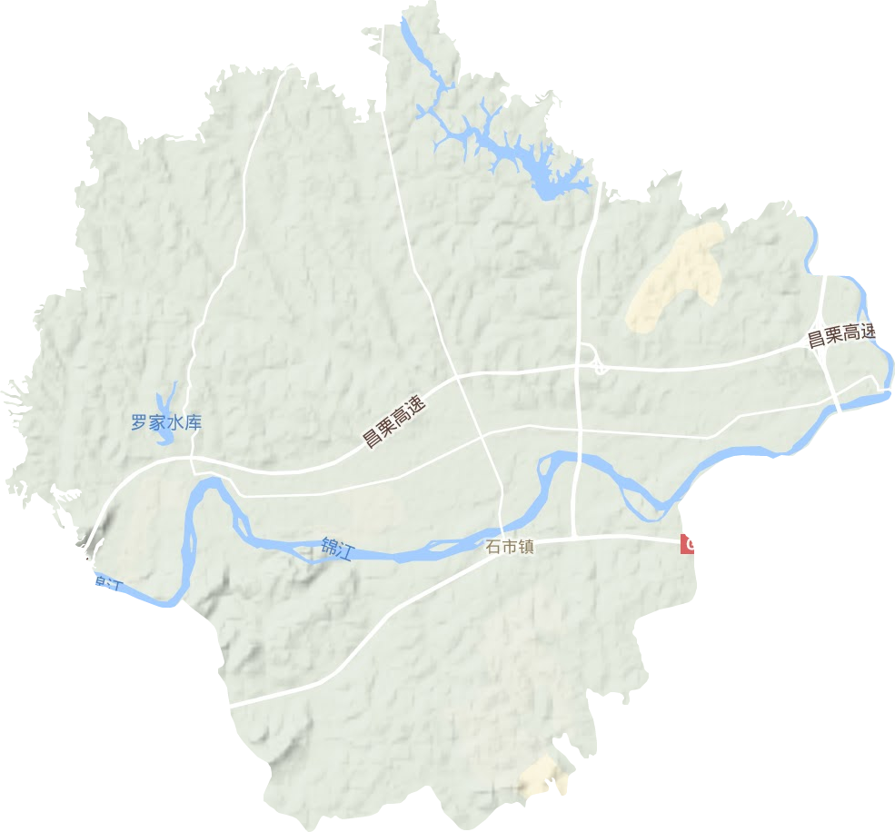 石市镇地形地图