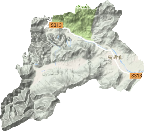 高湖镇地形地图