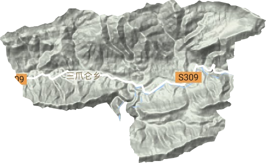 三爪仑乡地形地图