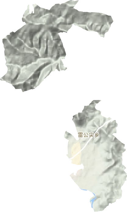 雷公尖乡地形地图