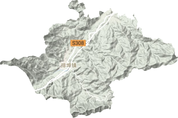 排埠镇地形地图