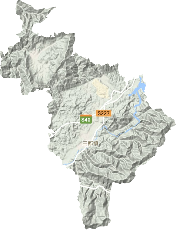 三都镇地形地图