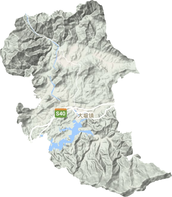 大塅镇地形地图