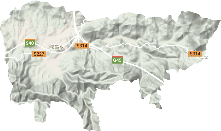 带溪乡地形地图