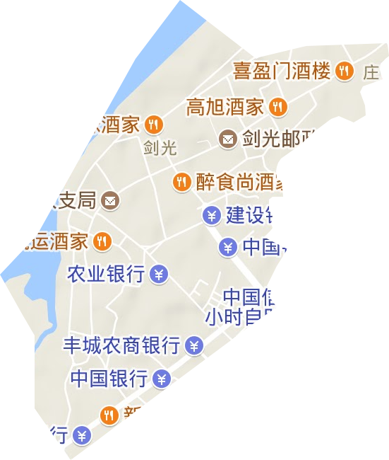 剑光街道地形地图