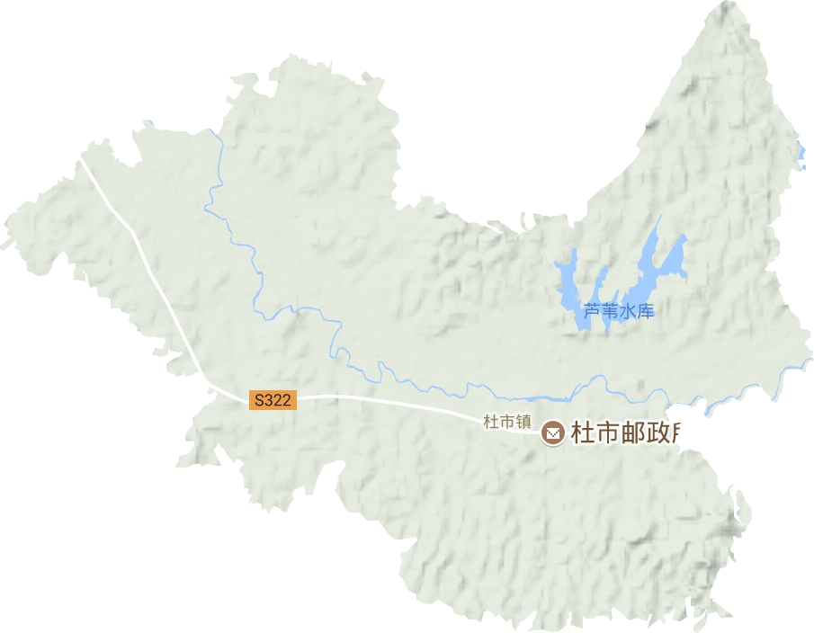 杜市镇地形地图