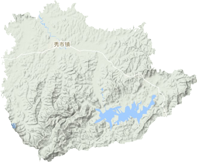 秀市镇地形地图